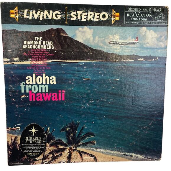 Vintage 1959 Aloha From Hawaii Diamond Head Beachcombers Music LP Vinyl Record - Picture 1 of 2